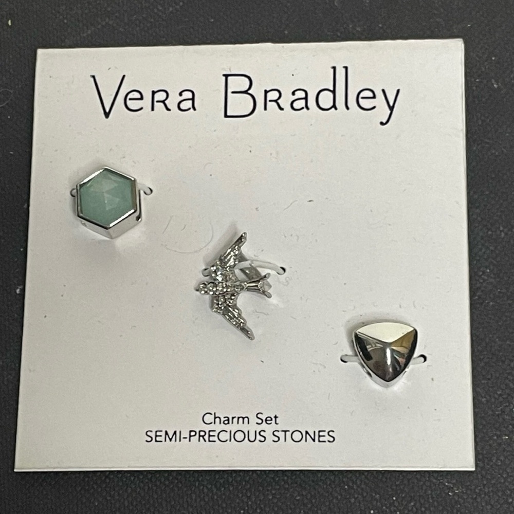 Vera Bradley Silver and Mint Charm Set